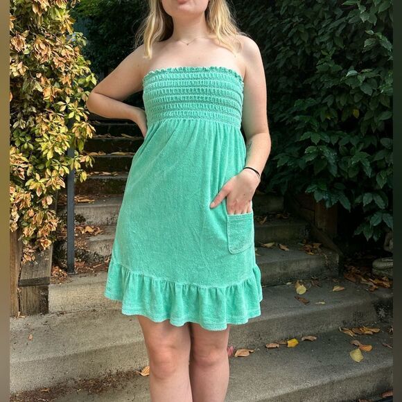 Vintage Y2K Mint Green Juicy Couture Terrycloth Mini Dress - Picture 5 of 8